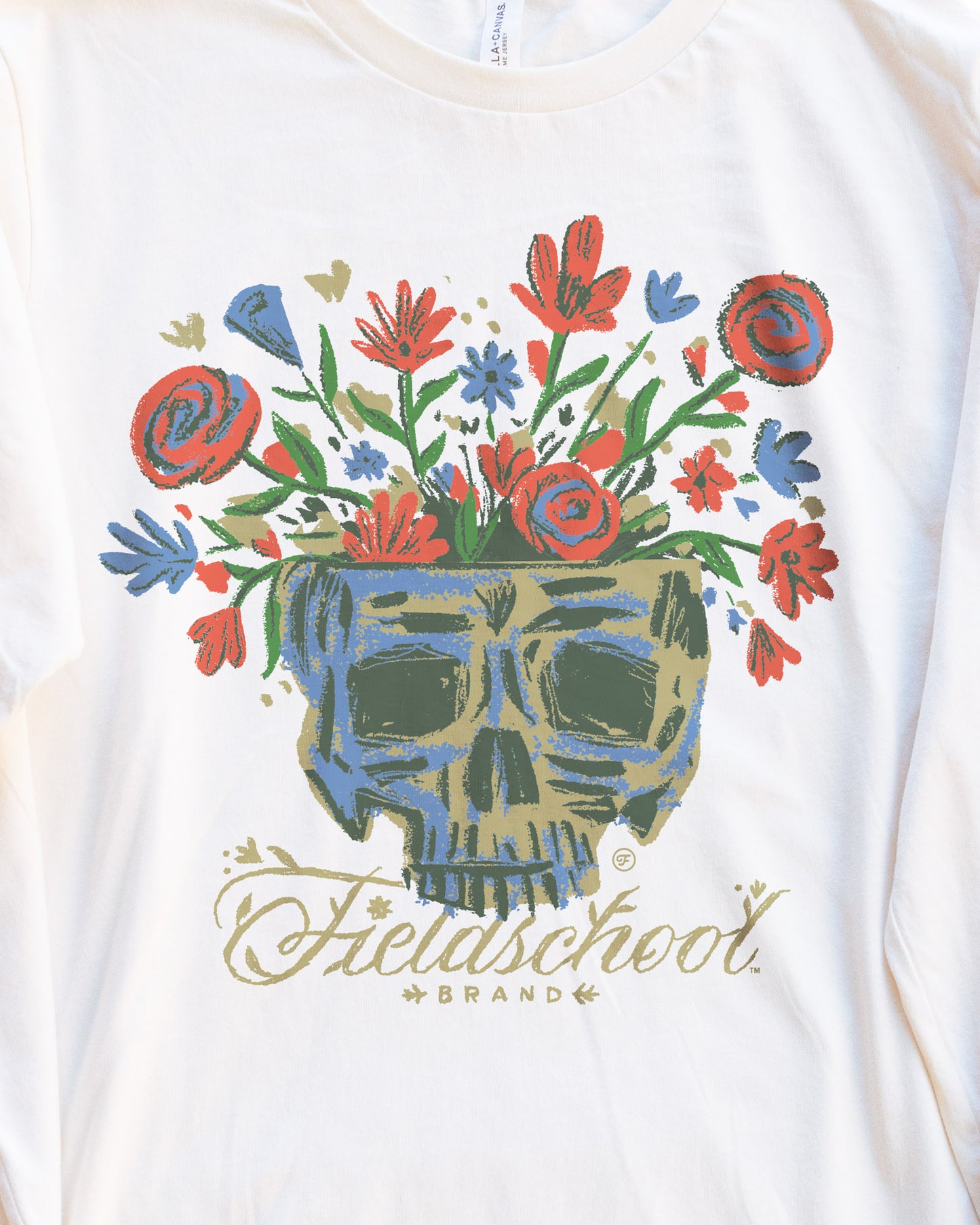 Skull and Flowers Long Sleeve Tee