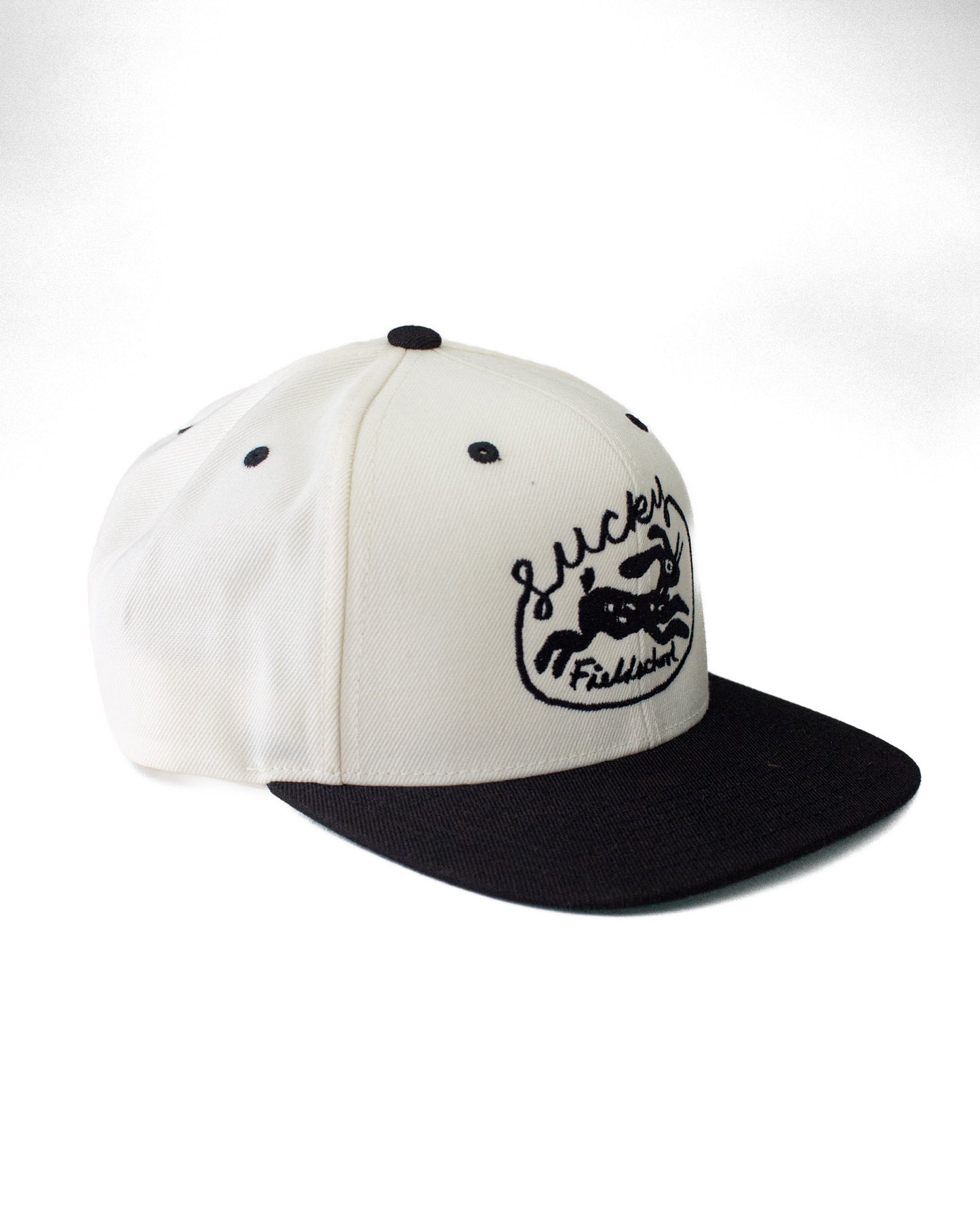 Lucky Rabbit Snapback Hat in Cream and Black