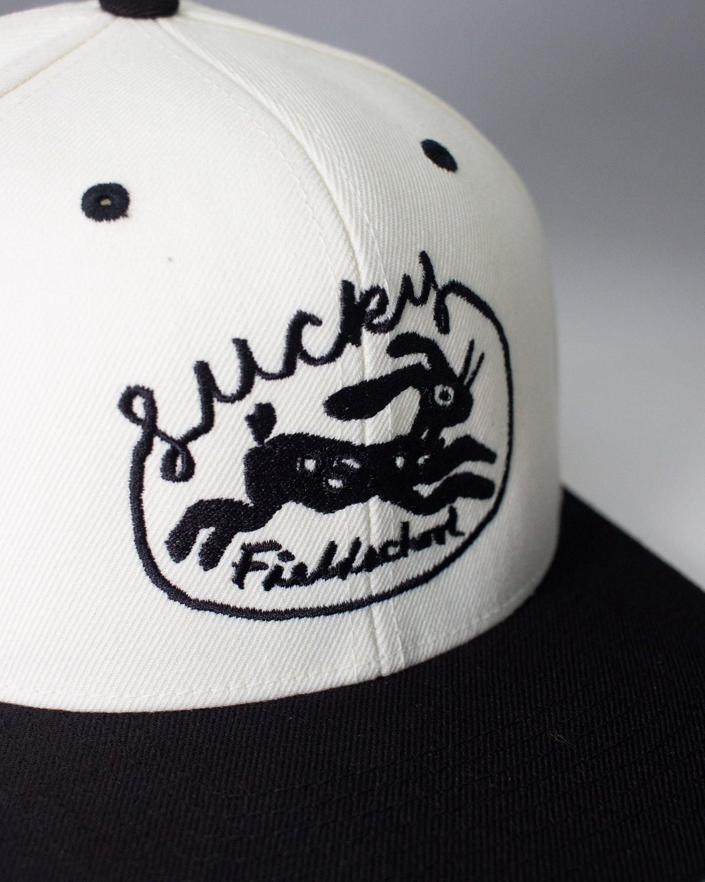 Lucky Rabbit Snapback Hat in Cream and Black