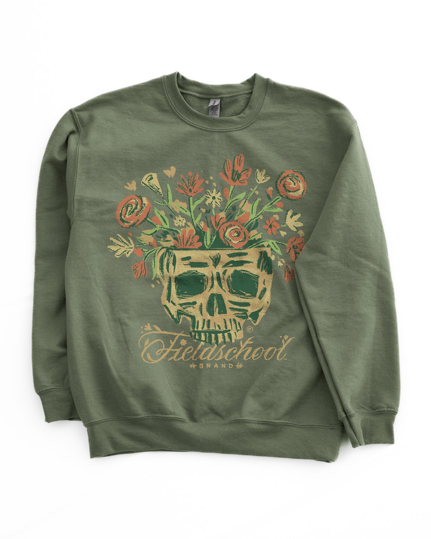 Skull and Flowers Crewneck