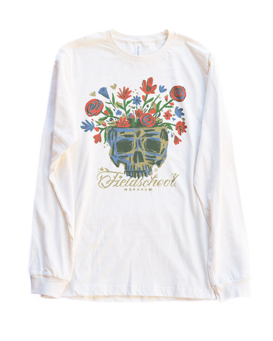 Skull and Flowers Long Sleeve Tee