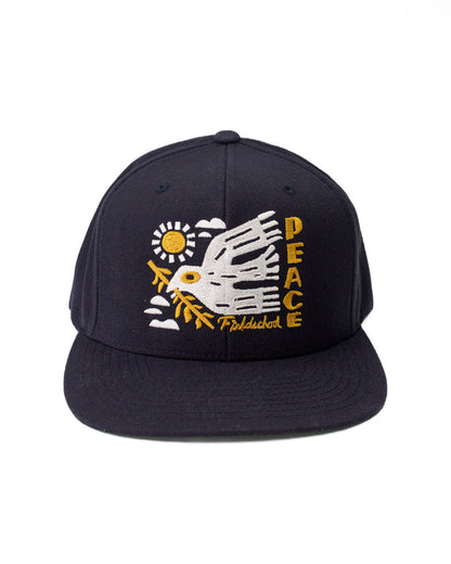 Peace Snapback Hat in Navy