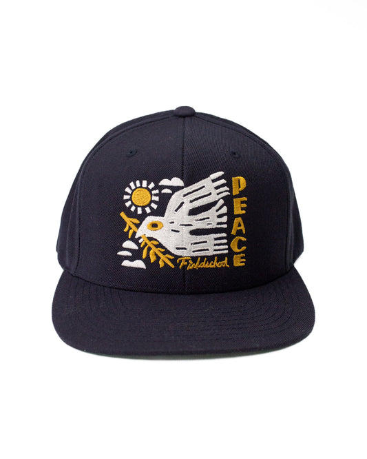 Peace Snapback Hat in Navy