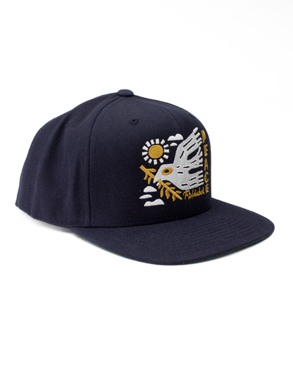Peace Snapback Hat in Navy