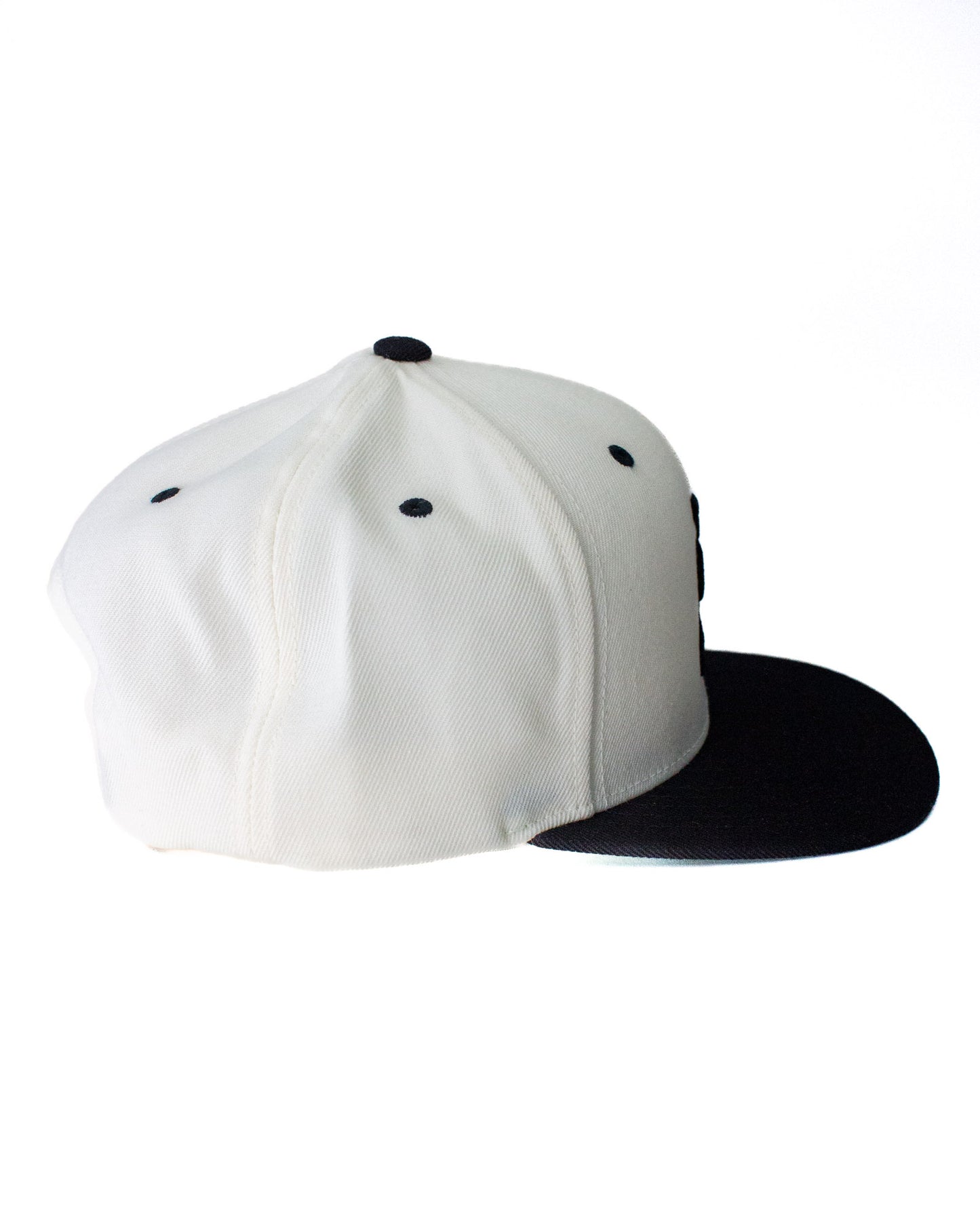 Fieldschool Sports Monogram Snapback Hat in Cream and Black