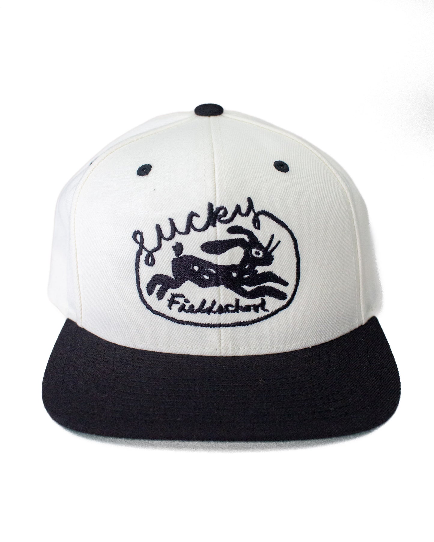 Lucky Rabbit Snapback Hat in Cream and Black