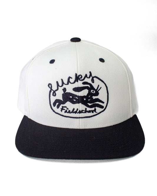 Lucky Rabbit Snapback Hat in Cream and Black