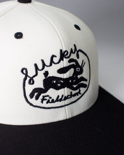 Lucky Rabbit Snapback Hat in Cream and Black