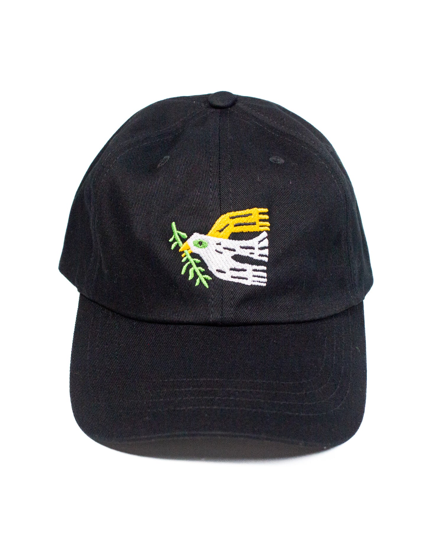 Dove and Branch Dad Hat in Black