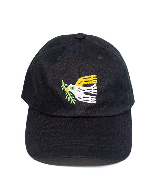 Dove and Branch Dad Hat in Black