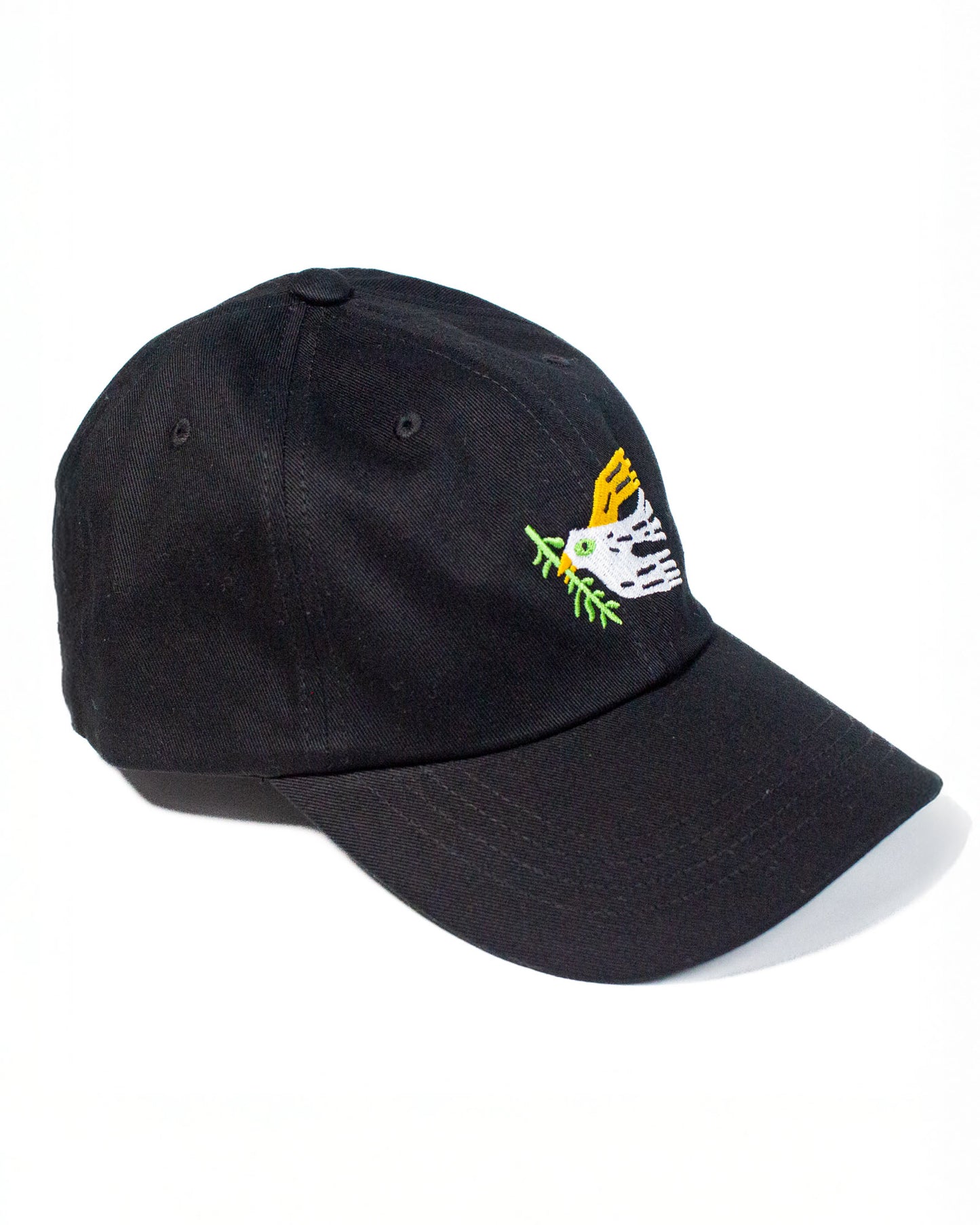 Dove and Branch Dad Hat in Black