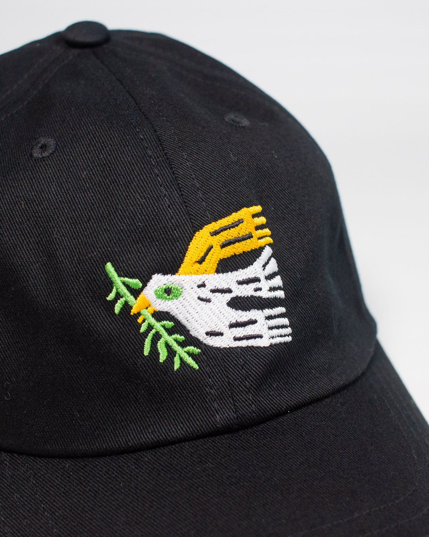 Dove and Branch Dad Hat in Black