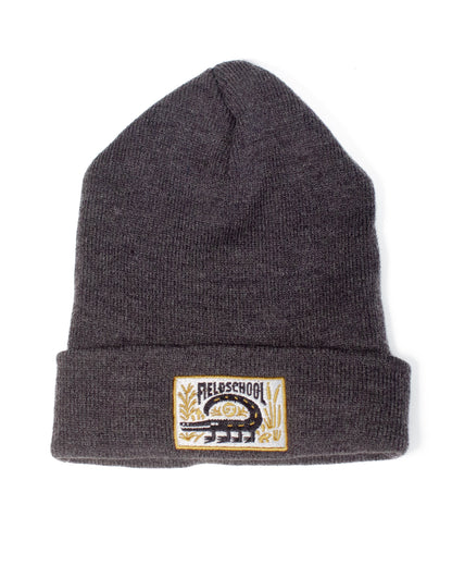 Alligator Beanie in Dark Gray
