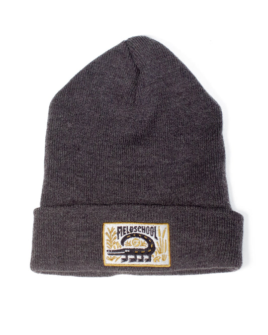 Alligator Beanie in Dark Gray