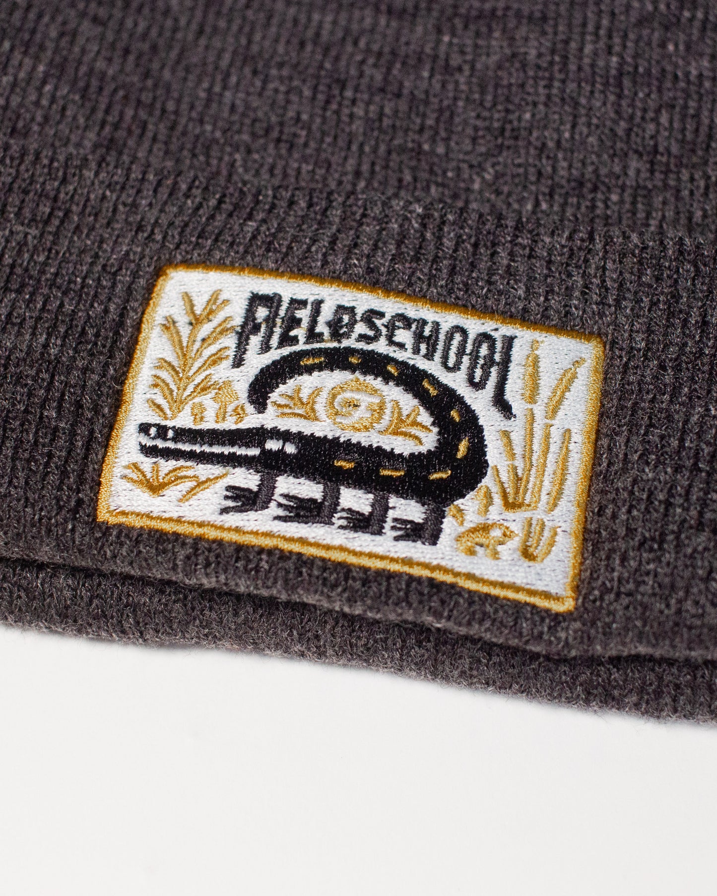 Alligator Beanie in Dark Gray