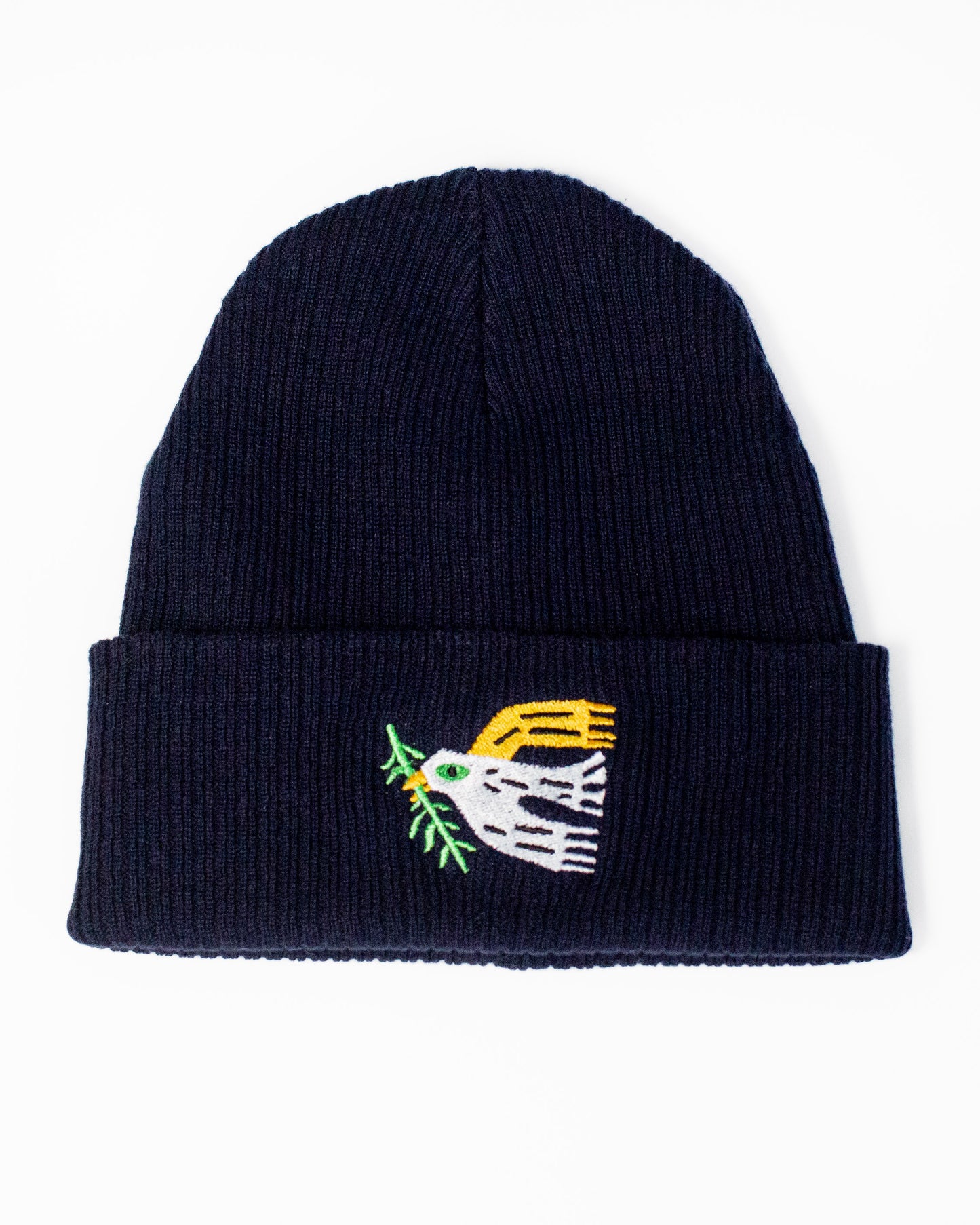 Dove and Branch Beanie in Navy