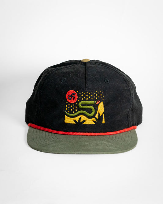 Desert Snake Cap in Black, Green and Red