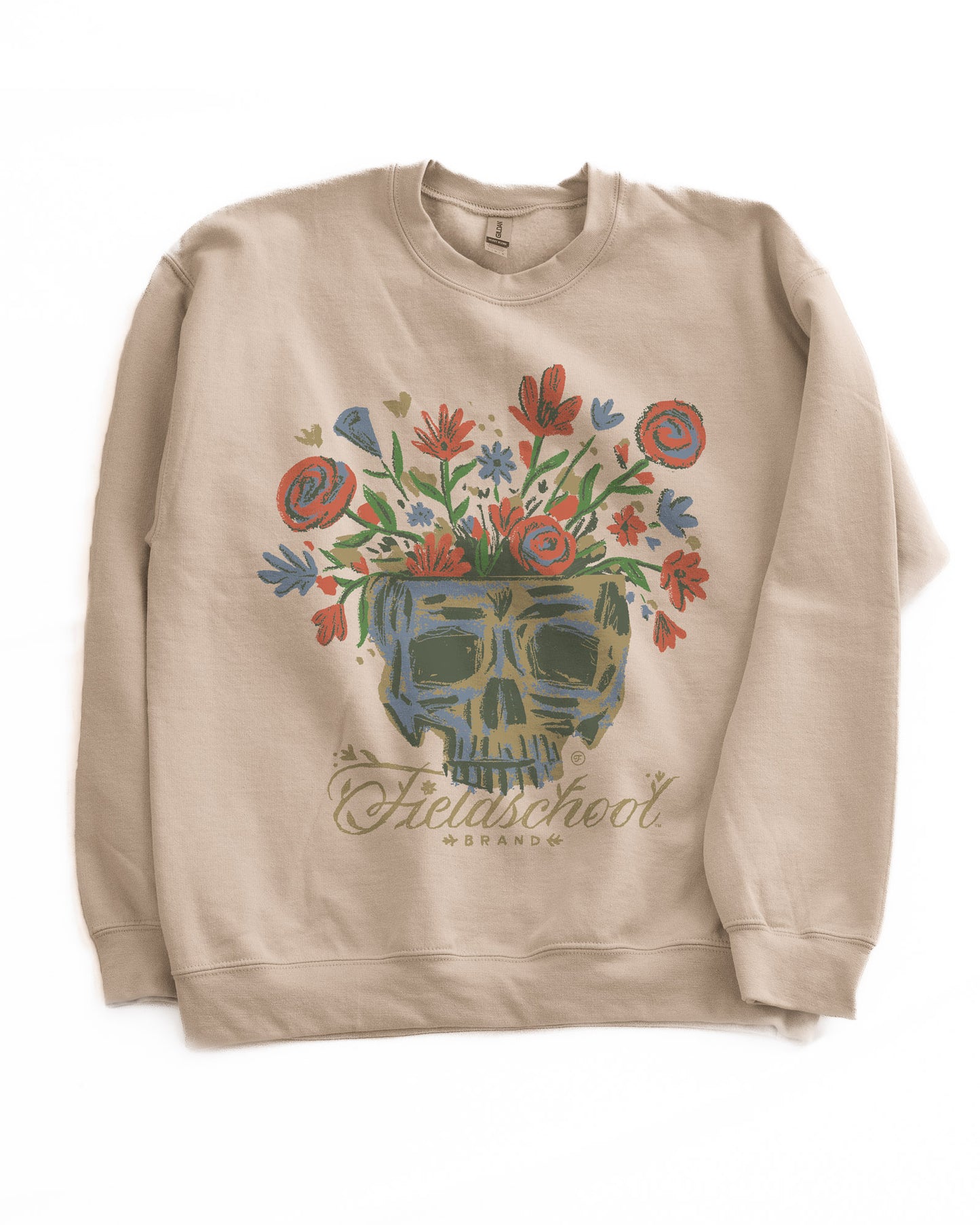 Skull and Flowers Crewneck