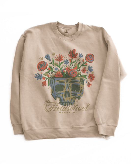 Skull and Flowers Crewneck