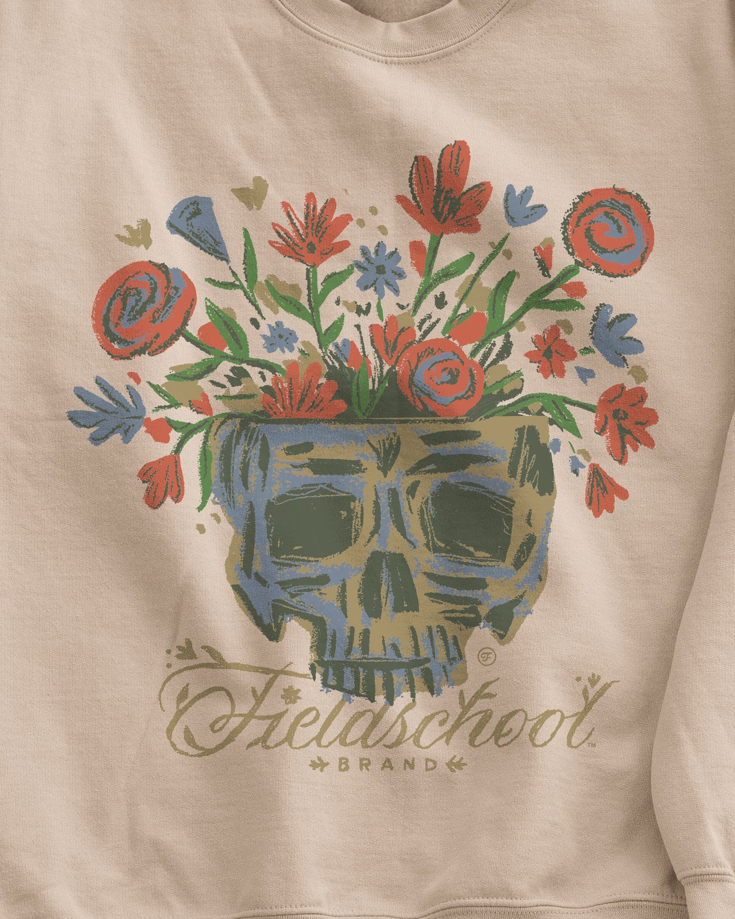 Skull and Flowers Crewneck