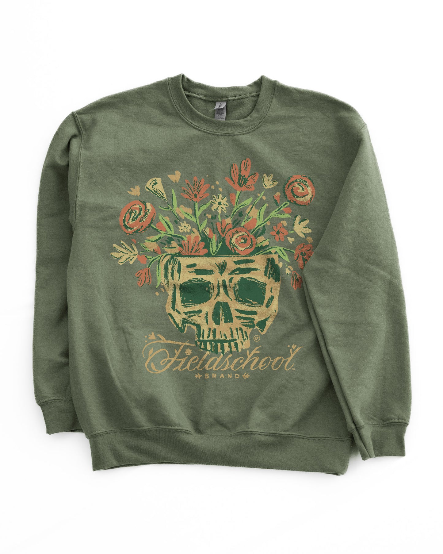 Skull and Flowers Crewneck