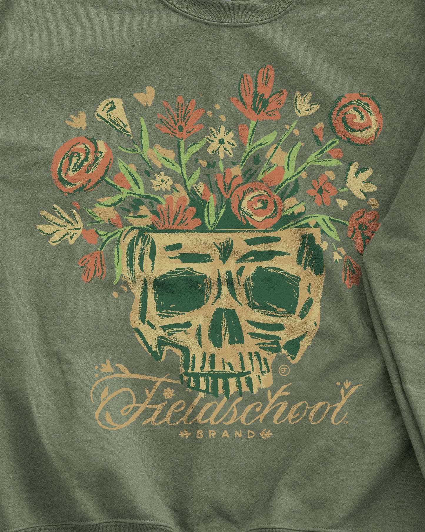 Skull and Flowers Crewneck