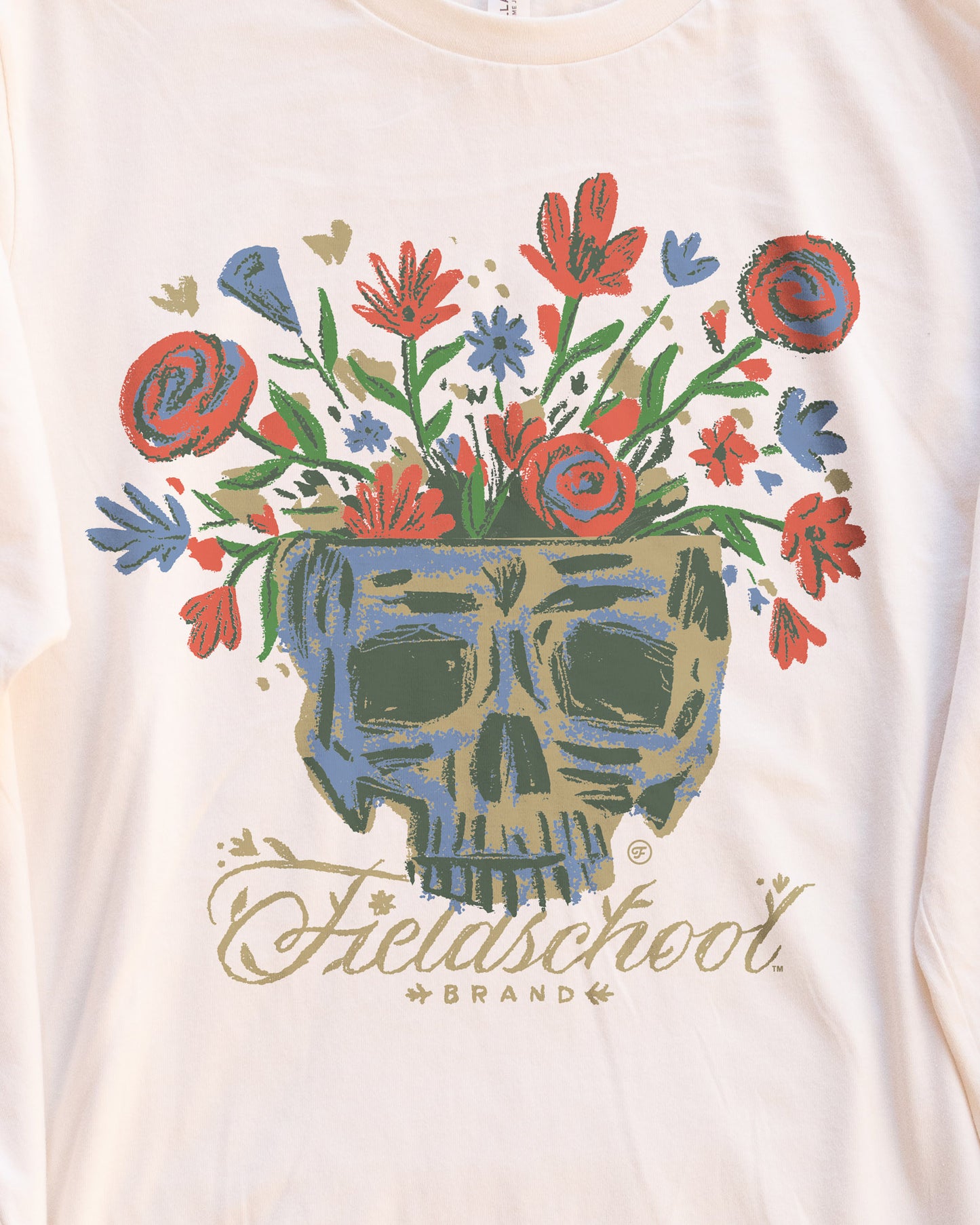 Skull and Flowers Long Sleeve Tee