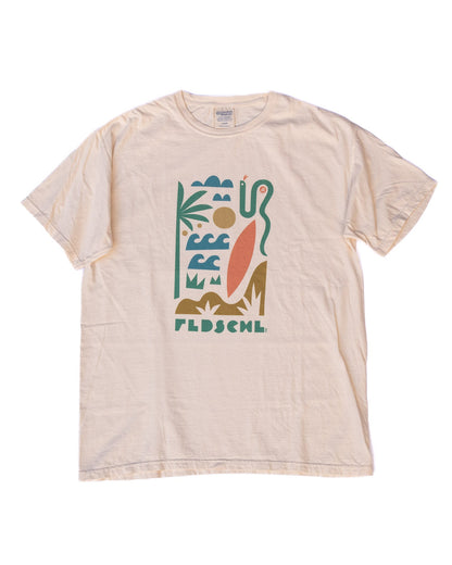 Surf and Snakes Tee in Tan