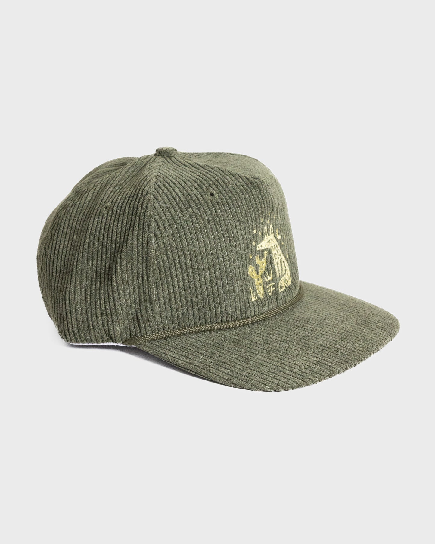 Texas Fox Cap in Green Corduroy