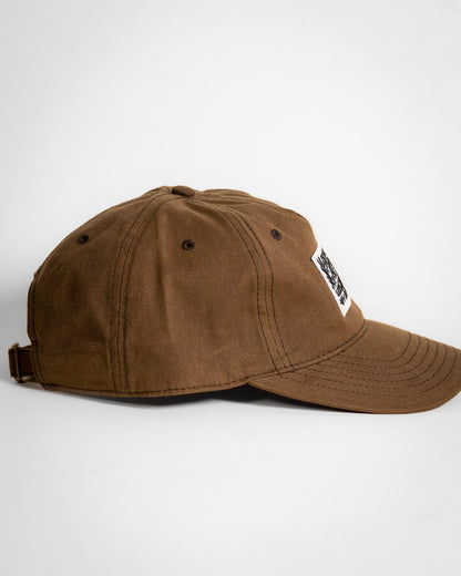 Fieldschool Alligator Cap in Brown Waxed Cotton