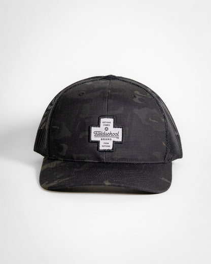 Fieldschool Cross Cap in Camo Ripstop