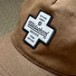 Fieldschool Cross Cap in Brown Waxed Cotton