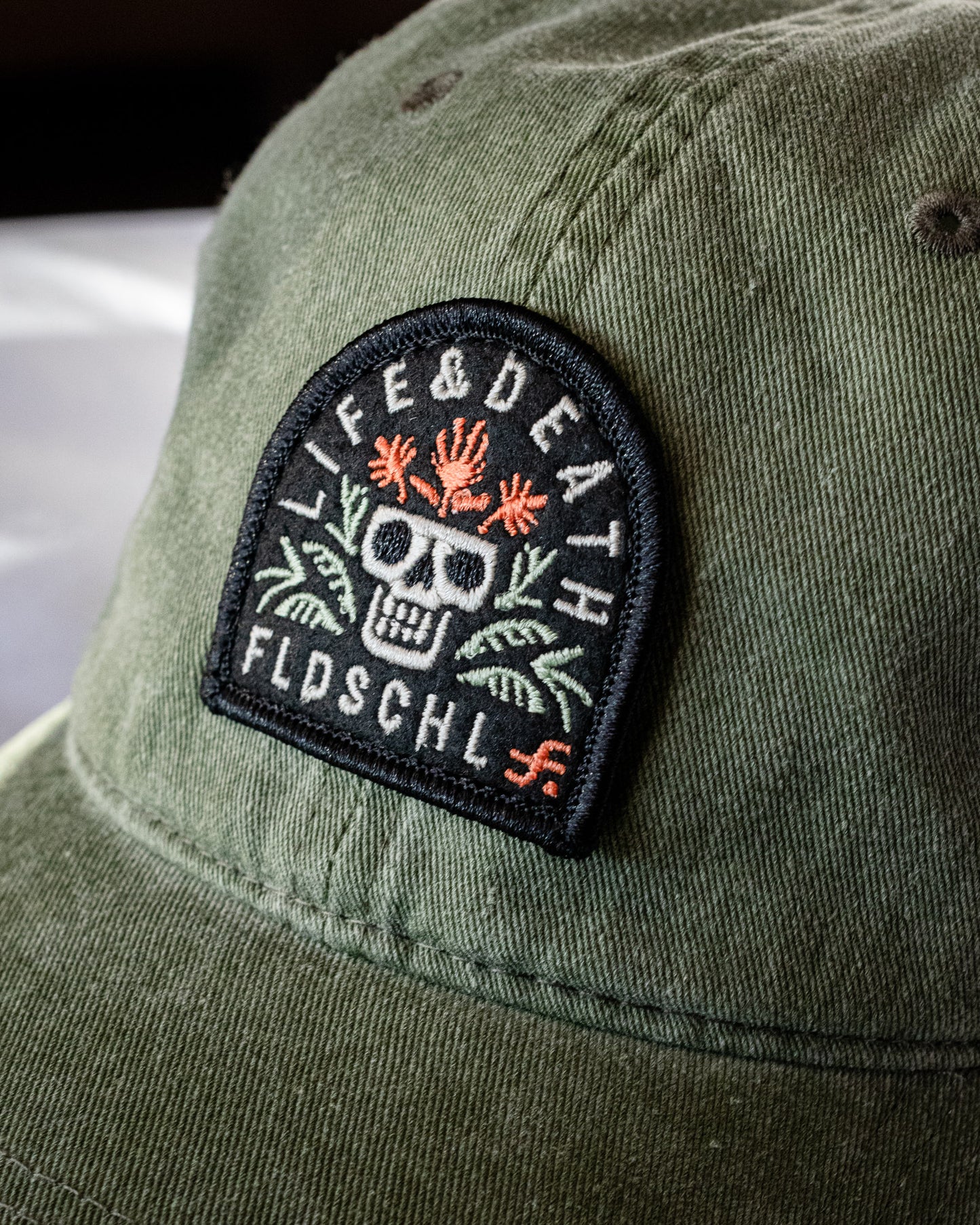 Fieldschool Life and Death Hat in Olive Green